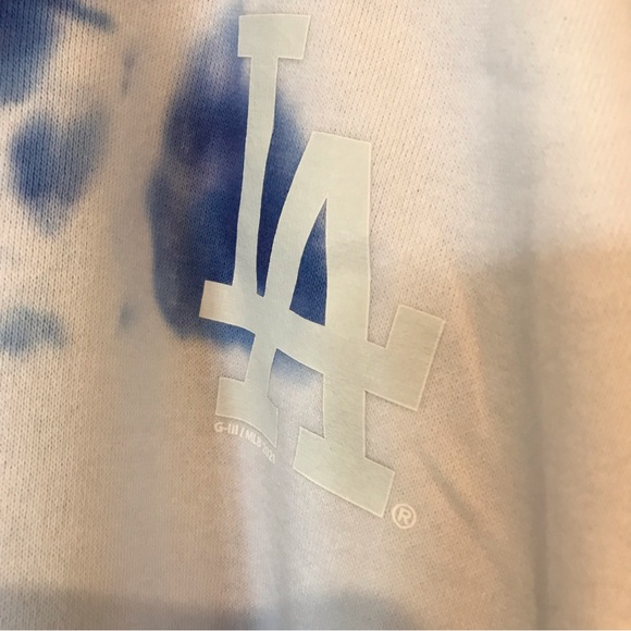 DKNY Sport LA Dodgers Dakota Tie Dye Half Zip Hoodie - Picture 6 of 6
